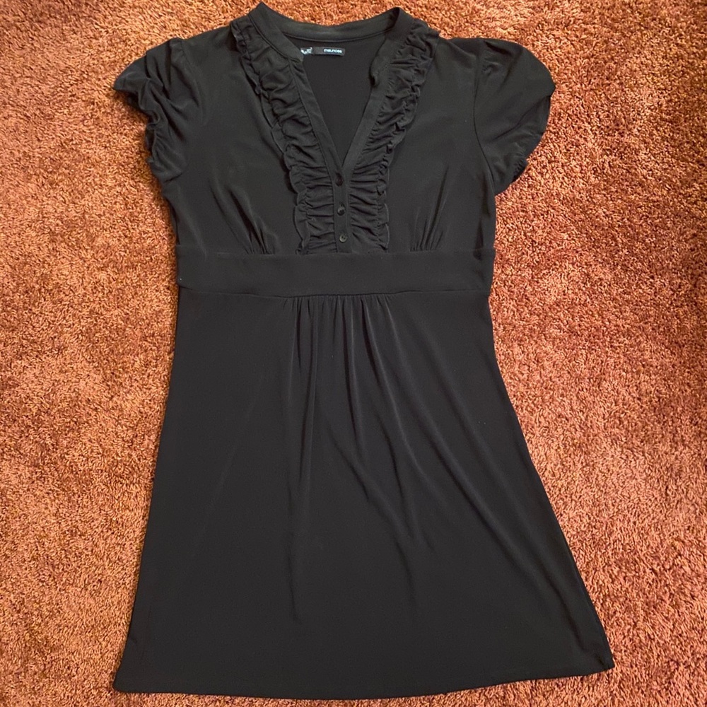 Maurices Casual Black Plunge Line Dress